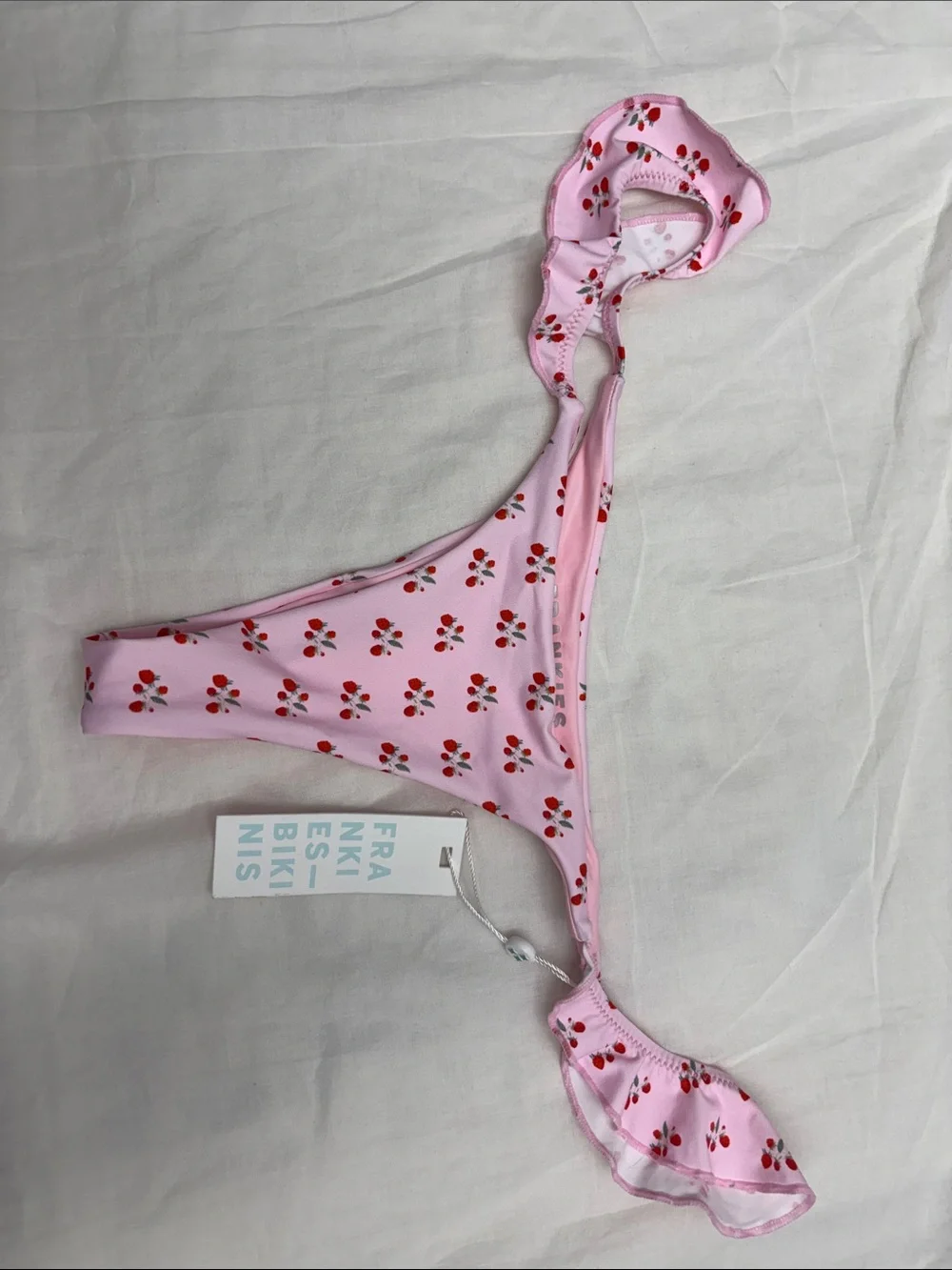 Frankies Bikinis Pink Strawberry Print Bikini Bottoms